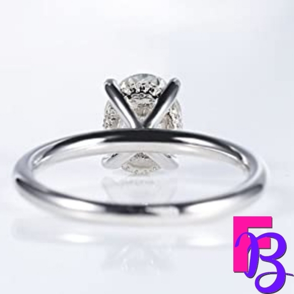 2 CT Moissanite Oval Engagement Ring Anniversary Birthday Gift - Picture 7 of 17